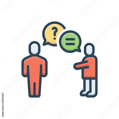 Color illustration icon for responding 