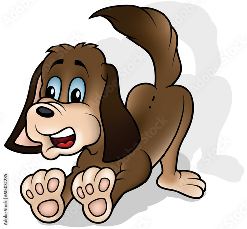 Brown Surprised Doggy with Blue Eyes and Open Mouth