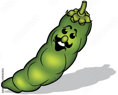 Green Pea Pod with a Smilin...