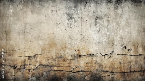 old concrete wall covered with cracks and rust. Generative Ai. 