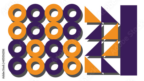 Geometric pattern background, vector multicolor geometry abstract print design with rectangles, squares and circles