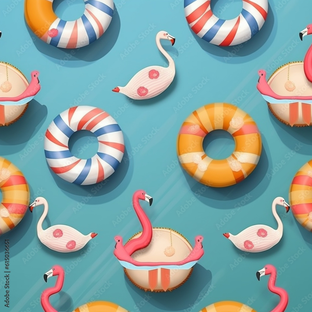 Summer background with float. Generative AI. Summer background with float. Generative AI.