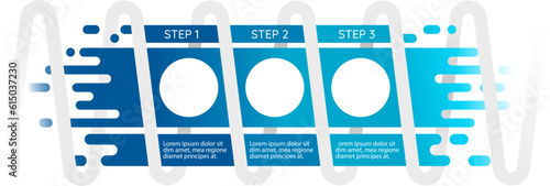 Invention infographic chart design template. Scientific project. Abstract vector infochart with blank copy spaces. Instructional graphics with 3 step sequence. Visual data presentation