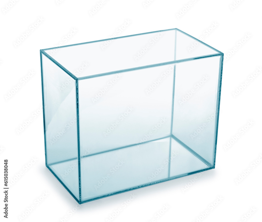 Empty glass box isolated on white background Empty glass box isolated on white background