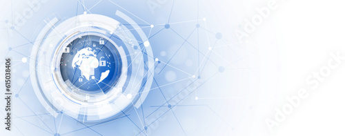 internet digital security technology concept for business background. Lock on circuit board