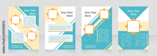 Educational content blank brochure layout design. School promotion. Vertical poster template set with empty copy space for text. Premade corporate reports collection. Editable flyer paper pages