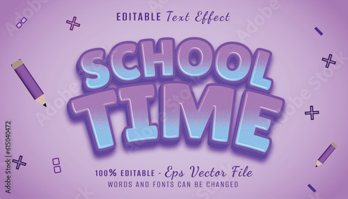 school time 3d text effecy design