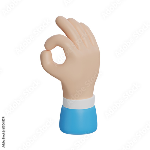 okay hand gesture 3d