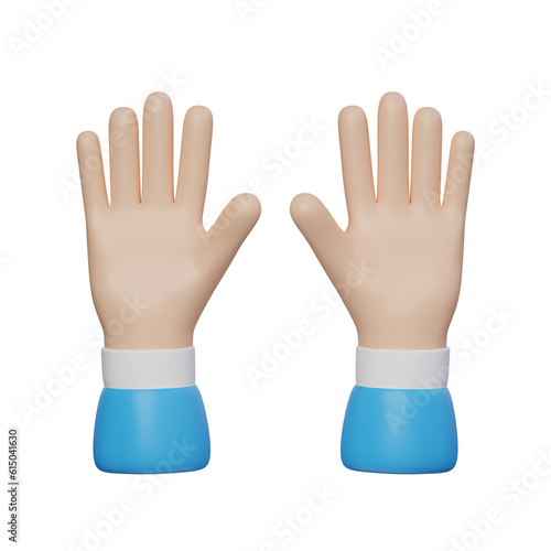 raise hand gesture 3d