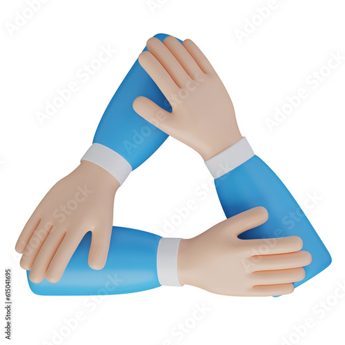 teamwork hand gesture 3d