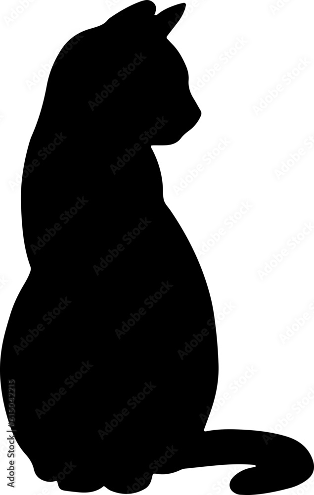 black cat silhouette cartoon cute illustration vector element black cat silhouette cartoon cute illustration vector element