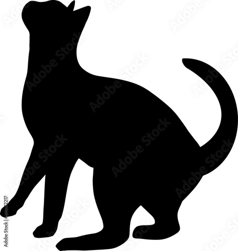 black cat silhouette cartoon cute illustration vector element