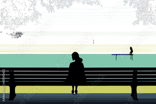 woman on a park bench
