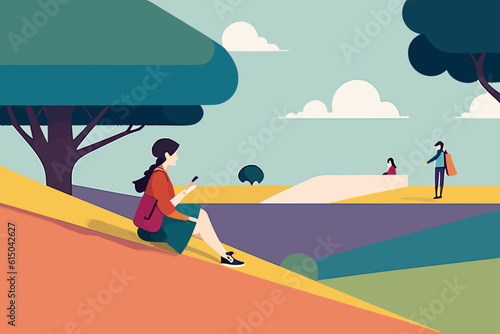 woman on a park bench