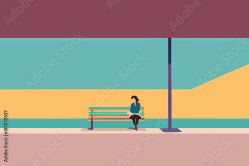 woman on a park bench