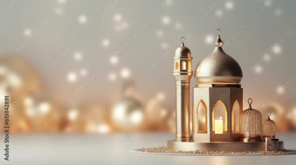 Fototapeta premium 3d golden Islamic background