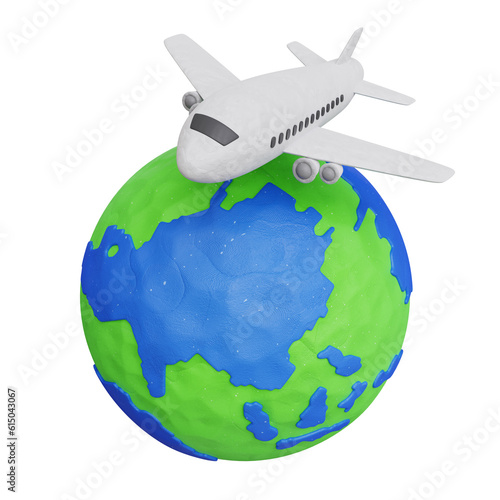 travel flight 3d illustration