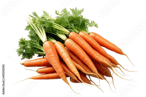 Fotografia Bunch of Orange Carrots on Transparent Background, AI