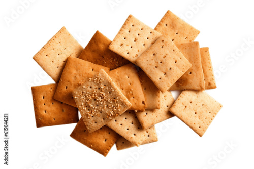 Isolated Crackers on Transparent Background, AI