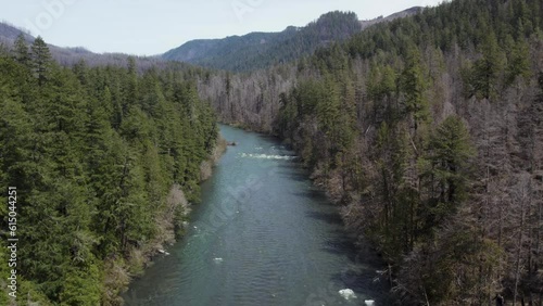 Umpqua National Forest River in Oregon's Cascade Mountains, Douglas County - Aerial photo