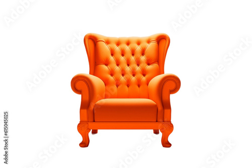 Orange Chair on Transparent Background, AI