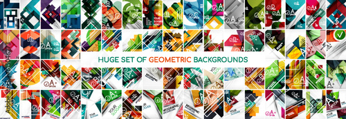 Mega collection of geometric backgrounds. Abstract backgrounds bundle for wallpaper, banner, background, landing page, wall art, invitation, prints, posters