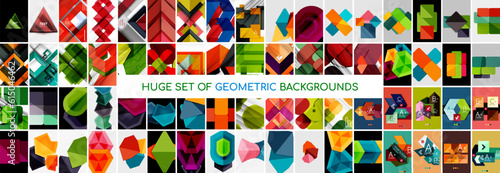 Mega collection of geometric backgrounds. Abstract backgrounds bundle for wallpaper, banner, background, landing page, wall art, invitation, prints, posters
