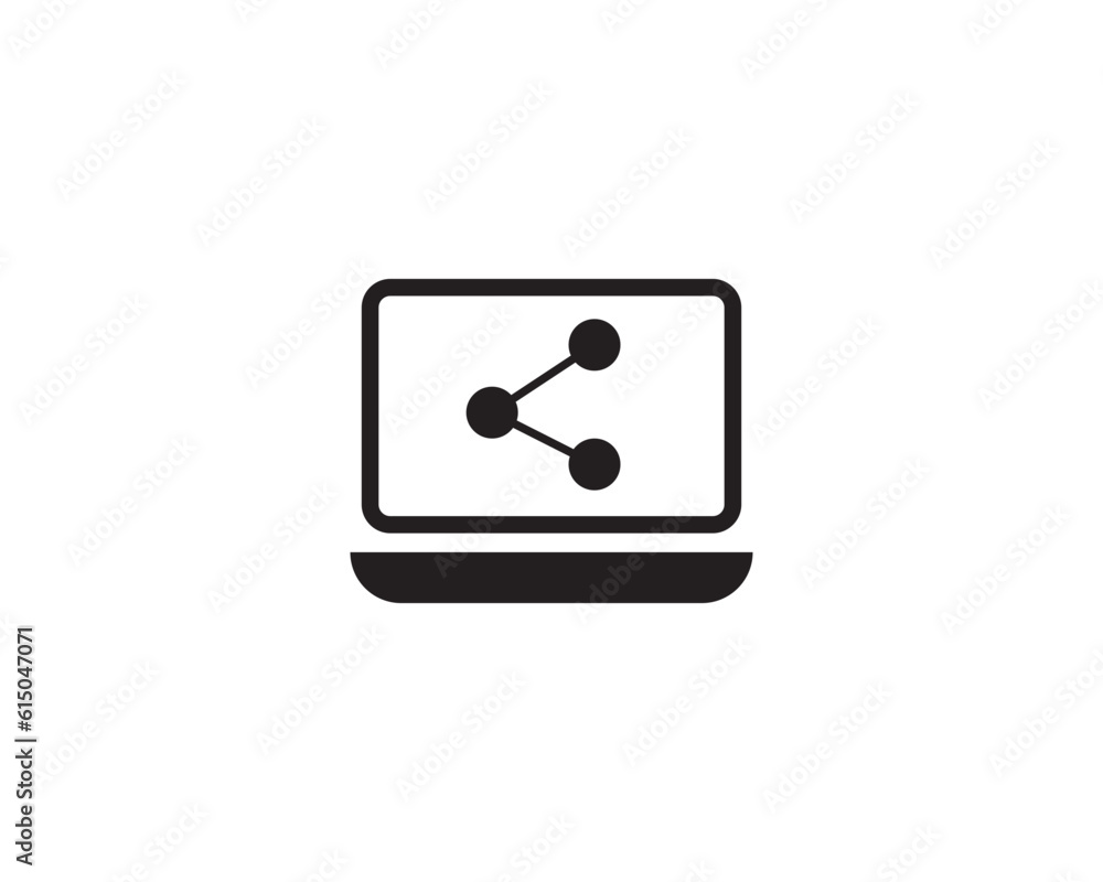 Computer monitor icon. Flat PC symbol. Vector illustration Computer monitor icon. Flat PC symbol. Vector illustration