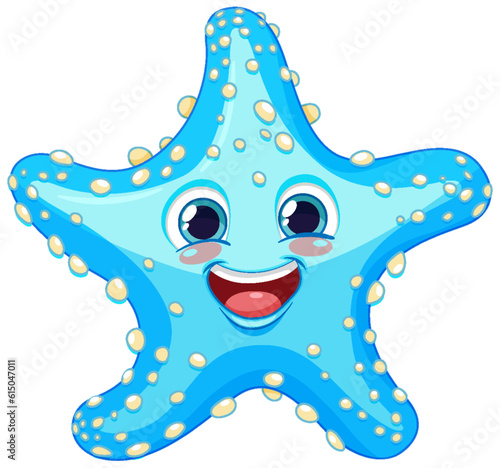 Cute starfish cartoon character