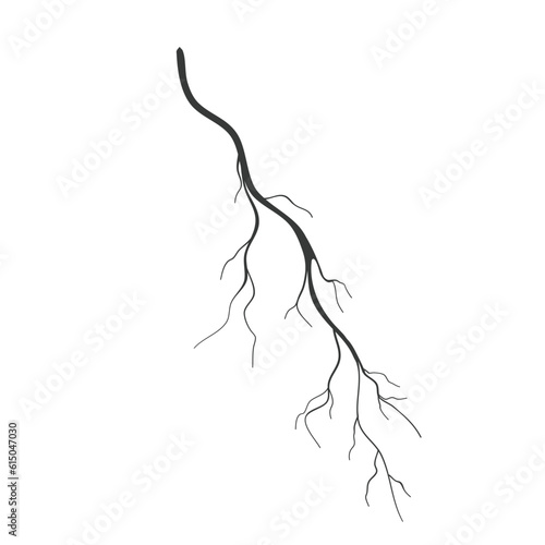 Lightning outline icon, electric flash of power energy and thunderbolts vector illustration. Black thin line strikes of electricity with thunder and light effect in rain weather and thunderstorm