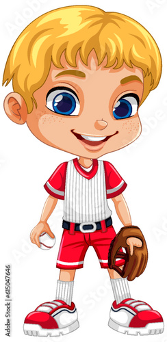 Boy Wearing Baseball Gloves