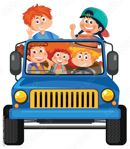 Group of family and friends travelling