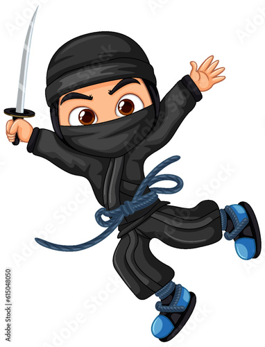 Asian ninja cartoon character
