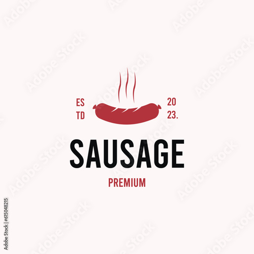simple vintage sausage logo concept