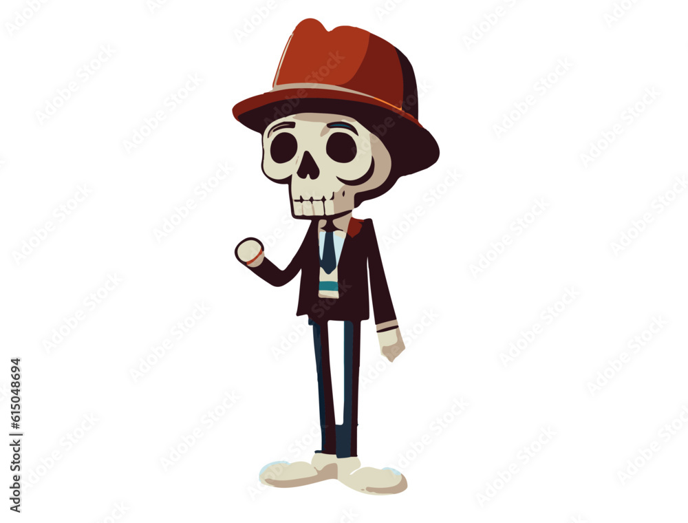 skeleton in a suit