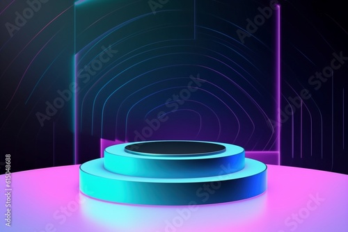 Abstract colorful podium background. Product presentation, show cosmetic product, mock up Podium,multicolor stage pedestal and  platform.