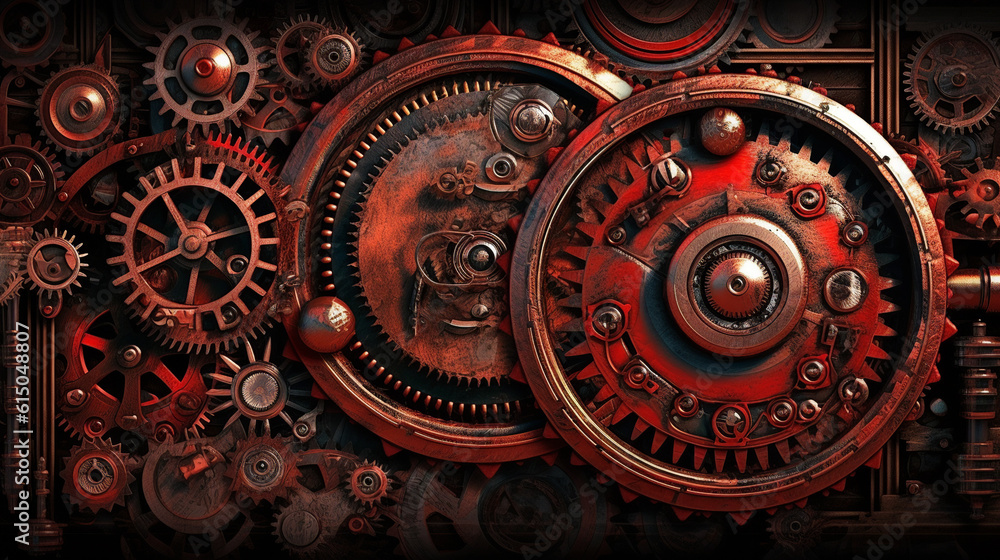 clock background, generative, ai, red