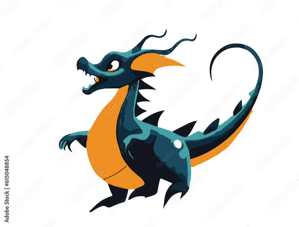 Naklejka premium illustration of a cartoon dragon