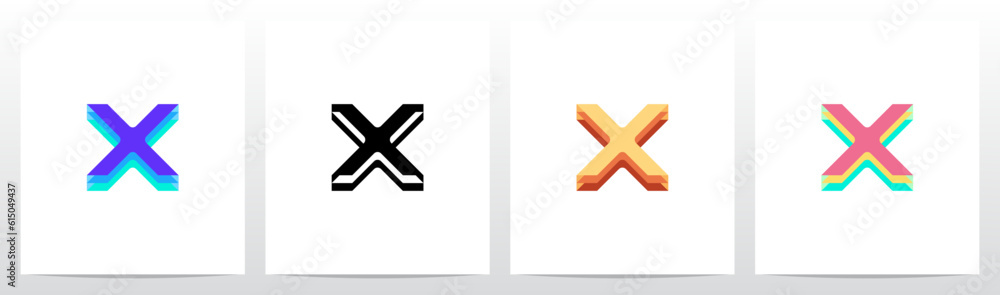 Obraz premium Layer Lining Level Letter Logo Design X