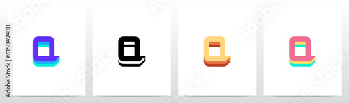  Layer Lining Level Letter Logo Design Q