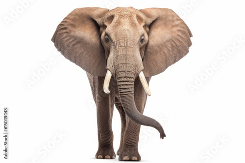 African elephant on a white background.
