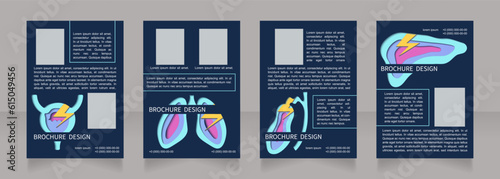 Diagnosing bladder disorders blank brochure layout design. Vertical poster template set with empty copy space for text. Premade corporate reports collection. Editable flyer paper pages