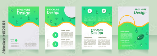 Healthy diet nutrients and elements blank brochure layout design. Vertical poster template set with empty copy space for text. Premade corporate reports collection. Editable flyer paper pages