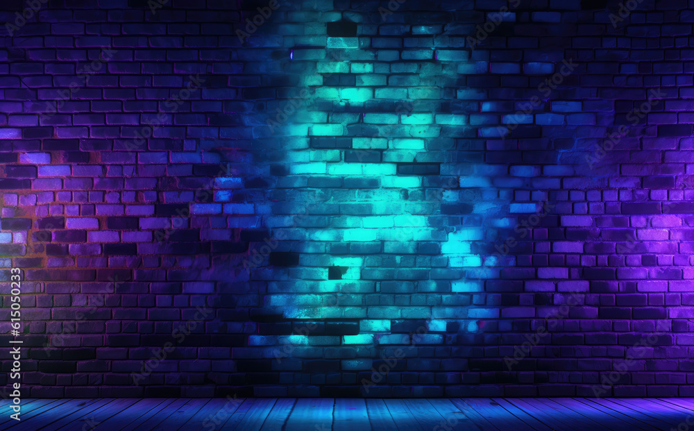 Luminous Neon Artistry A Deep Dive into Digitally Enhanced Purple and Blue Brick Walls