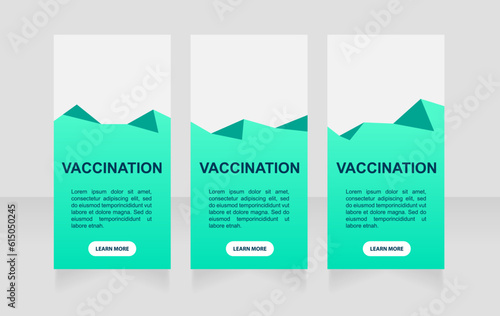 Vaccination against smallpox virus web banner design template. Vector flyer with text space. Advertising placard with customized copyspace. Promotional printable poster for advertising. Graphic layout