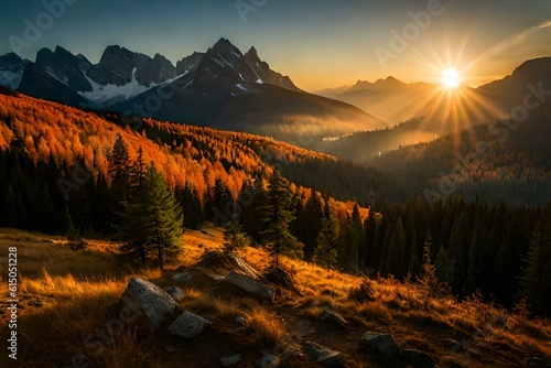 Great Smoky Mountains, autumn sunrise Tennessee 
