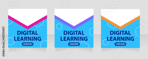 Blended learning in college web banner design template. Vector flyer with text space. Advertising placard with customized copyspace. Promotional printable poster for advertising. Graphic layout