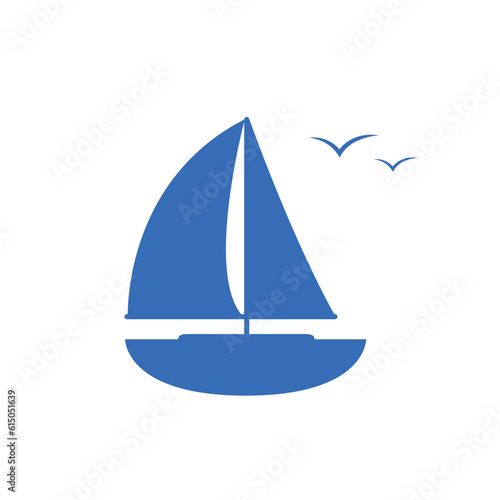 simple sail boat icon graphic isolated on white vector illustration EPS10