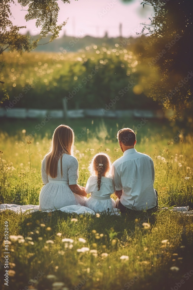 illustration, view of family with children, ai generative illustration, view of family with children, ai generative