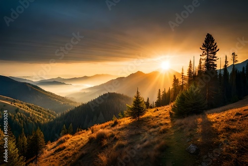 sunrise over the mountains